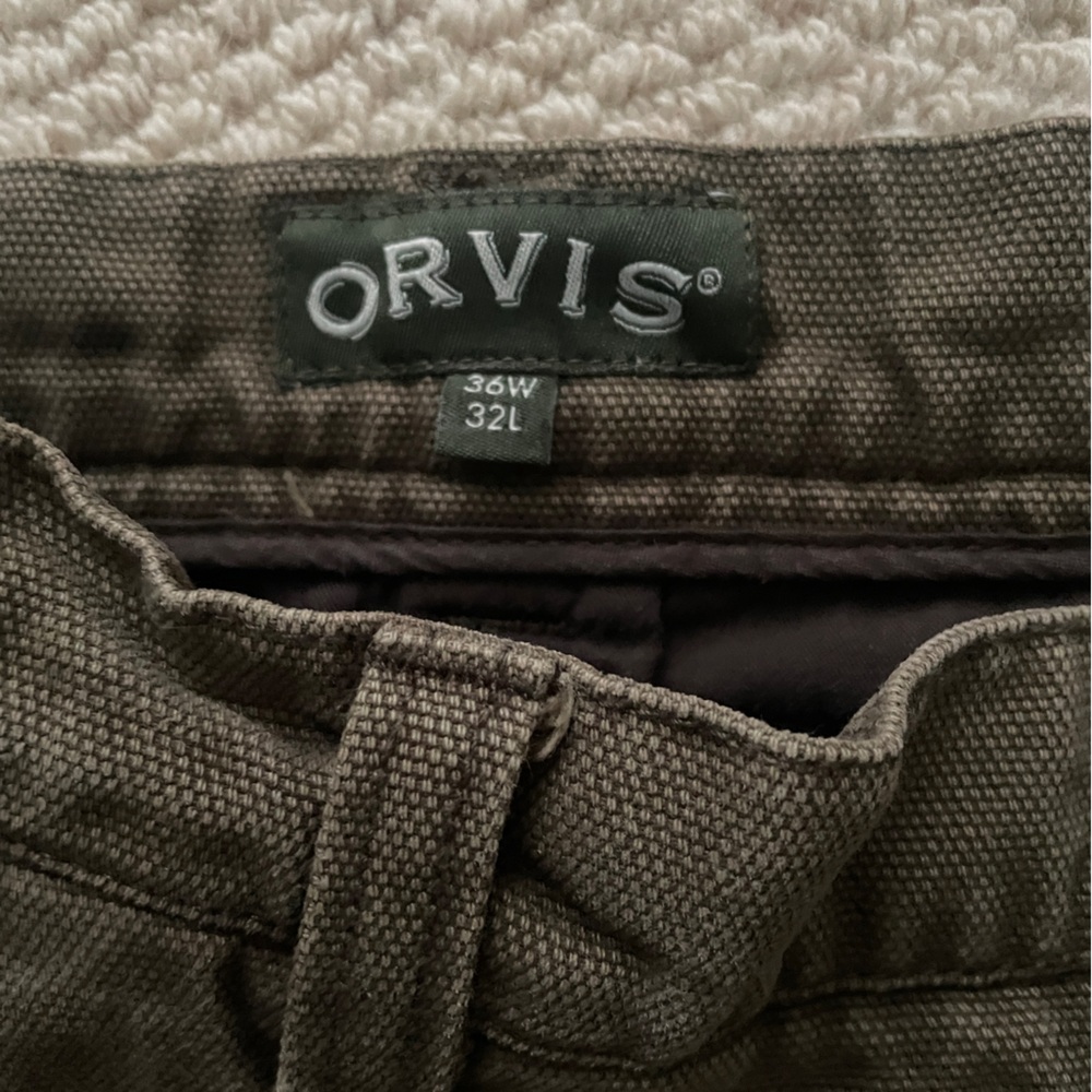 Orvis Rhinohide Canvas Chinos Pants Mens Size 36x32 inseam measures 30.5”